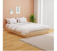 Bonne qualité - Cadre de lit sans matelas bois massif 140x190 cm - haut de gamme -15251