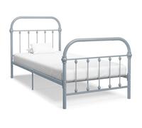 Bonne qualité - Cadre de lit sans matelas gris métal 90x200 cm - haut de gamme -10183