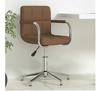 Bonne qualité - Chaise pivotante de bureau - 40 cm - marron - en tissu - pieds chromés uik43k53176711