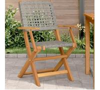 Bonne qualité - Chaises de jardin - lot de 2 - gris - bois massif d'acacia et rotin,54x57x91 cm - pour Cour Balcon DECO M8501413
