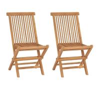 Bonne qualité - Chaises de jardin pliables - lot de 2 - Bois de teck massif,46x62x90 cm - pour Cour Balcon DECO M6997305