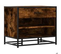 Bonne qualité - Coffre banquette - BONNIE - Banc à chaussures chêne fumé - Bois d'ingénierie et métal - pour Salon, Chambre, Entrée