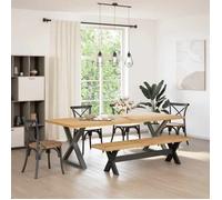 Bonne qualité - Coffre banquette - BONNIE - Banc à manger NOAIN pieds en forme de X 180x40x45cm massif pin - pour Salon, Chambre,
