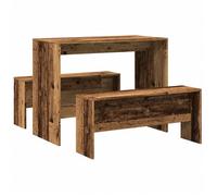 Bonne qualité - Ensemble table à manger et bancs 3 pcs - Ensemble De Table À Manger Et 2 Chaises - Bois d'ingénierie DECO M3707633