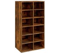 Bonne qualité - Étagère à chaussures - BONNIE - Commode à chaussures Chêne fumé 54x34x100,5cm - Meuble d'entrée Coffre Rangement