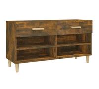 Bonne qualité - Meuble à chaussures - BONNIE - Commode à chaussures Chêne fumé 102x35x55cm - Bois d'ingénierie - Meuble d'entrée