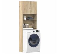 Bonne qualité - Meuble de machine à laver-Meuble de Salle de Bain Haute chêne sonoma - Bois d'ingénierie DECO M3392666