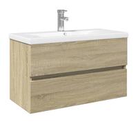 Bonne qualité - Mobilier Ensemble de meubles de bain 2pcs Salle de bain et WC - BONNIE - céramique et - Bois d'ingénierie DECO