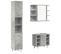 Bonne qualité - Mobilier Ensemble de meubles de salle de bain 3 pcs Salle de bain et WC - BONNIE - gris béton DECO M7701518