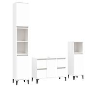 Bonne qualité - Mobilier Ensemble de meubles salle de bain 3 pcs Salle de bain et WC - BONNIE - blanc - Bois d'ingénierie DECO