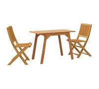 Bonne qualité - Salon d'extérieur Ensemble à manger de jardin 3 pcs - 2 chaises de jardin avec table - Bois d'acacia solide DECO