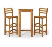 Bonne qualité - Salon d'extérieur Ensemble de bar de jardin 3 pcs - 2 chaises de jardin avec table - Bois d'acacia solide DECO