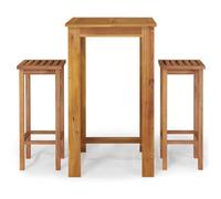 Bonne qualité - Salon d'extérieur Ensemble de bar de jardin 3 pcs - 2 chaises de jardin avec table - Bois d'acacia solide DECO