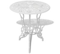 Bonne qualité - Salon d'extérieur Ensemble de bistro 3 pcs - 2 chaises de jardin avec table - Aluminium coulé Blanc DECO M8598499