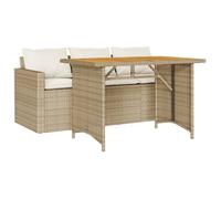 Bonne qualité - Salon d'extérieuris Ensemble à manger de jardin et coussins 2 pcs beige poly rotin DECO M3873899
