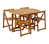 Bonne qualité - Salon d'extérieuris Ensemble à manger d'extérieur pliable 5pcs - 4 chaises de jardin avec table - Bois d'acacia