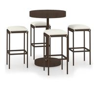 Bonne qualité - Salon d'extérieuris Ensemble bar de jardin 5 pcs - 4 chaises de jardin avec table - et coussins Résine tressée