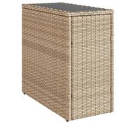 Bonne qualité - Table de balcon - Table d'appoint de jardin - Vendue seule - BONNIE - avec dessus en verre beige rotin DECO