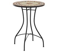 Bonne qualité - Table de balcon - Vendue seule - BONNIE - Table de bistro mosaïque terre cuite blanc Ø50x70cm céramique DECO