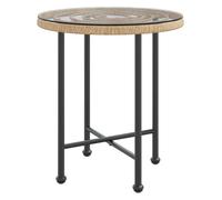 Bonne qualité - Table de balcon - Vendue seule - BONNIE - Table de salle à manger Ø50cm Verre trempé et acier DECO M1320191