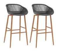 Bonne qualité - Tabourets Ergonomique - BMD - Chaises de bar - lot de 2 - gris - 48x47,5x95,5 cm DECO M4157282