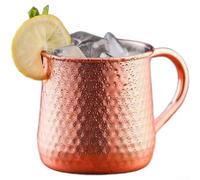 Bonnet de taille martelé doré 500 ml pour les fêtes de bar pour les fêtes | Texture martelée authentique, finition or plaqué cuivre, noyau en acier 304, idéal pour les mules de Moscou