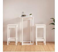 BONNIE®3 pcs Meuble Table et chaises salle à manger - Ensemble de bar - 1/2 personnes - Blanc Bois de pin massif EU6646878