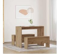 BONNIE®3 pcs Meuble Table et chaises salle à manger - Ensemble table à manger et bancs - 1/2 personnes - bois d'ingénierie