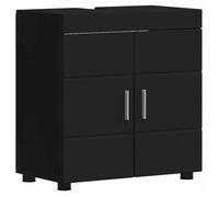 BONNIE®Armoire de lavabo - SUIKUN - Meuble pour Vasque à Poser de salle de bain Noir 60x34x63 cm FR412134