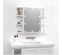 BONNIE®Blanc étagère à miroir,Armoire/placard à miroir avec LED Blanc 70x16,5x60 cm &FR600720