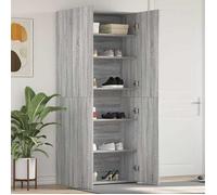 BONNIE®Cabinet à chaussures-Meuble Étagère - Dessus d'armoire stable - Gris 80 x 35.5 x 180cm Bois d'ingénierie EU1327129