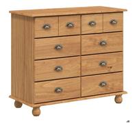 BONNIE®Commode de rangement - SUIKUN - meuble d'appoint/Buffet ASKIM Marron 91x40x79 cm ,Bois de pin massif FR964048
