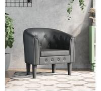 BONNIE®（Gris）Fauteuil somptueux/Chaise cabriolet avec lignes incurvées gris similicuir - 1 place EU9654405