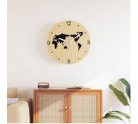 BONNIE® Horloge murale - Mouvement Silencieux, jaune et noir Ø30 cm bois d'ingénierie EU260011