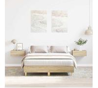BONNIE®Lit en bois Lit double:120x190 cm, Cadre de lit sans matelas chêne sonoma neuf55946