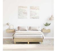 BONNIE®Lit en bois Lit double:120x200 cm, Cadre de lit sans matelas chêne sonoma neuf71239