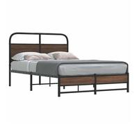 BONNIE®Lit en bois Lit double:140x190 cm, Cadre de lit sans matelas chêne marron neuf58036