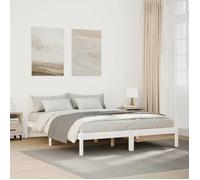 BONNIE®Lit en bois Lit double:140x210 cm, Cadre de lit extra long sans matelas 140x210 cm bois massif pin neuf19073