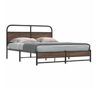 BONNIE®Lit en bois Lit double:160x200 cm, Cadre de lit en métal sans matelas chêne marron neuf98953