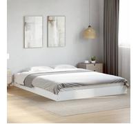 BONNIE®Lit en bois Lit double:160x200 cm, Cadre de lit sans matelas blanc bois d'ingénierie neuf41372