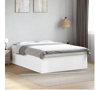 BONNIE®Lit en bois Lit double:160x200 cm, Cadre de lit sans matelas blanc neuf37097