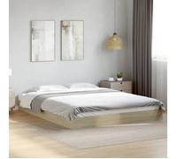 BONNIE®Lit en bois Lit double:160x200 cm, Cadre de lit sans matelas chêne sonoma neuf57242