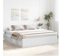 BONNIE®Lit en bois Lit double:180x200 cm, Cadre de lit sans matelas blanc neuf20888