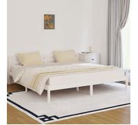 BONNIE®Lit en bois Lit double:200x200 cm, Cadre de lit sans matelas bois massif de pin blanc neuf87191