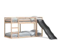 BONNIE®Lit superposé double - 2 places - Lit Mezzanine pour enfant - avec toboggan et échelle sommier à lattes 80x200 cm EU927484