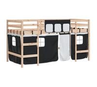 BONNIE®Lit superposé/Lit mezzanine double - 2 places - Lit pour enfants avec rideaux sommier à lattes 80x200 cm EU319960