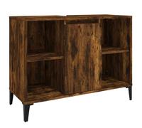 BONNIE®Meuble d'évier/lavabo - SUIKUN - Meuble pour Vasque à Poser chêne fumé 80x33x60 cm ,Bois d'ingénierie FR764144