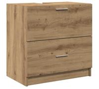 BONNIE®Meuble Sous évier/lavabo - SUIKUN - Meuble pour Vasque à Poser avec tiroir Chêne artisanal 59x37x59 cm FR925296