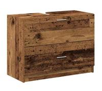 BONNIE®Meuble Sous évier/lavabo - SUIKUN - Meuble pour Vasque à Poser Bois Ancien 78x37x59 cm ,Bois d'ingénierie FR578748