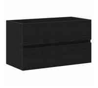 BONNIE®Meuble Sous lavabo - SUIKUN - Meuble pour Vasque à Poser avec tiroir Chêne noir 80x38.5x45 cm FR371263